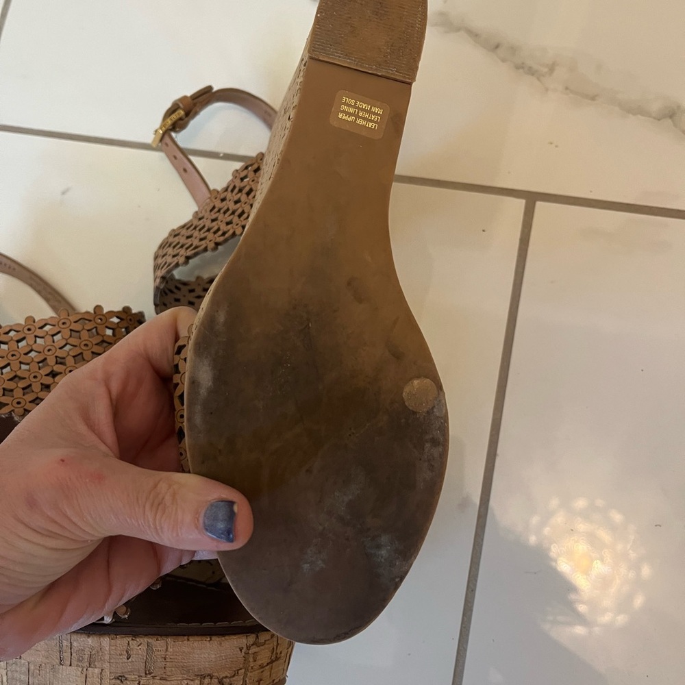 Tory Burch Brown Wedge Sandals with Cork Sole w
Like New, worn twice with box! - Picture 8 of 11